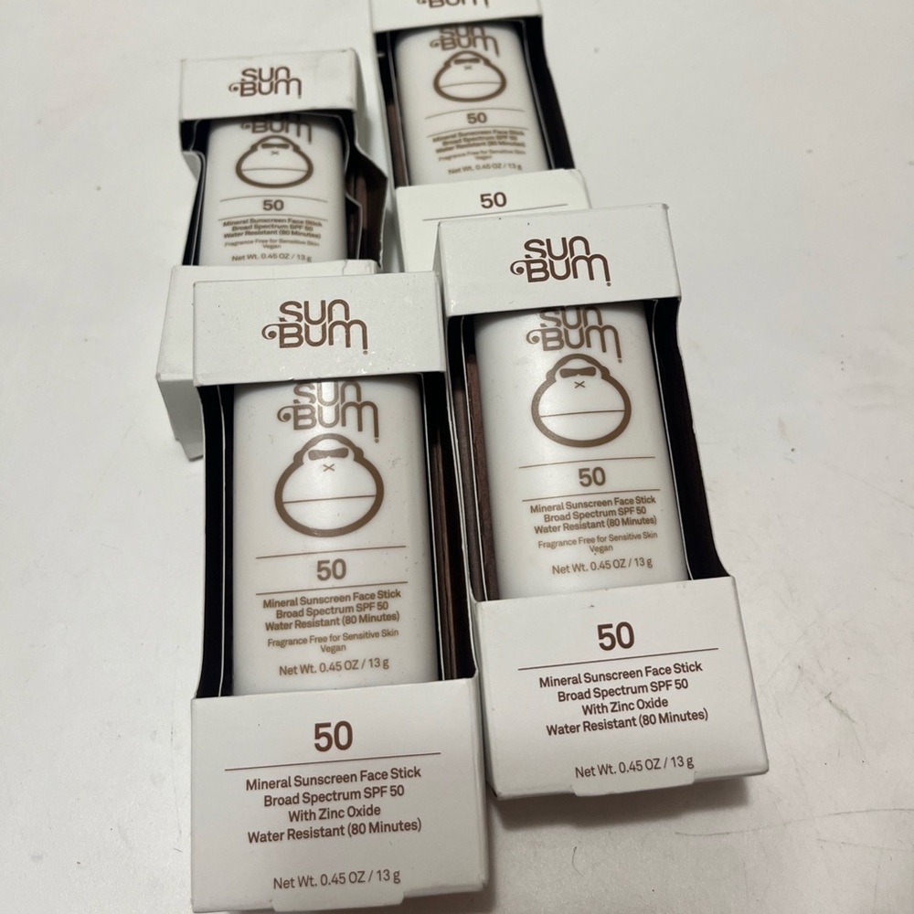 Sun Bum Mineral Spf 50 Sunscreen Face Stick Vegan Set of 4 / 4 packs